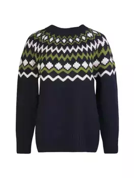 Свитер Chesil из хлопковой шерсти в стиле Fair Isle Barbour, темно-синий