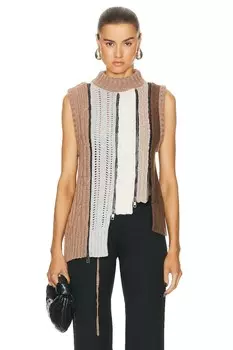 Свитер Christopher Esber Connector Cable Knit Vest, цвет Sirocco Multi