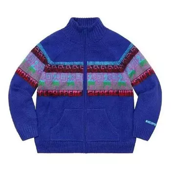 Свитер chullo windstopper zip up sweater 'blue red grey' Supreme, синий