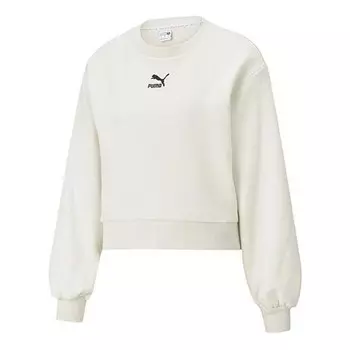 Свитер classics balloon sleeve crew neck sweater 'white' Puma, белый