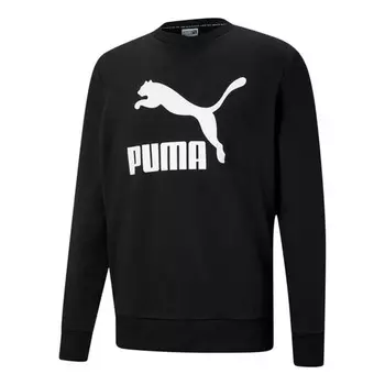 Свитер classics logo crew tr sweater 'black white' Puma, черный