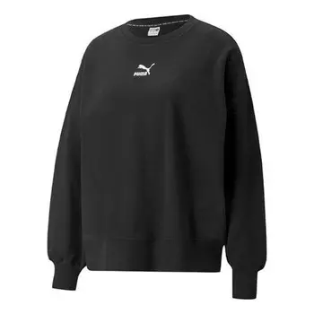 Свитер classics logo embroidery round-neck sweatshirtblack Puma, черный