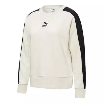 Свитер classics t7 crewneck sweatshirt 'white black' Puma, белый