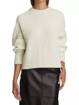 Свитер Co в рубчик с круглым вырезом, белый