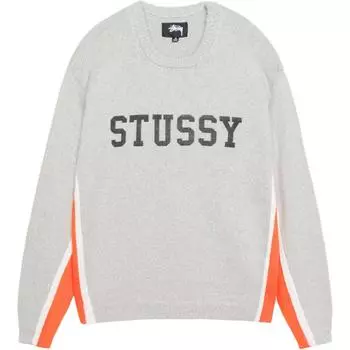 Свитер Contrast Stripe Crew Stussy, угольно-серый