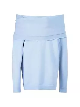 Свитер Corin из шерсти и кашемира Halston, синий