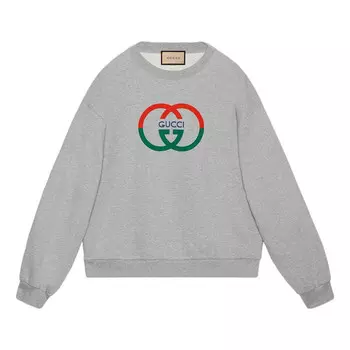 Свитер cotton jersey printed sweatshirt 'grey' Gucci, серый
