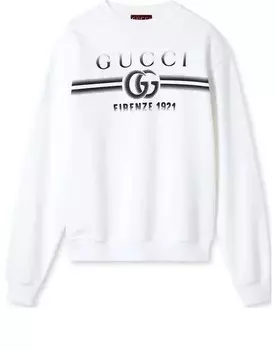 Свитер cotton jersey sweatshirt 'white' Gucci, белый