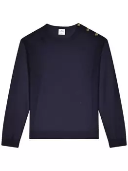 Свитер Courrges с кнопками на плечах, синий