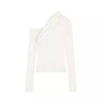 Свитер Courrges Twist Rib Knit Sweater Heritage White, белый