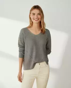 Свитер Cpico с жемчужным люрексом Southern Cotton, цвет Verde Salvia