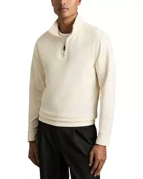 Свитер Creek Brushed Cord с застежкой-молнией на половину длины REISS, слоновая кость/кремовый