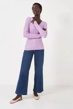 Свитер Crew Clothing Heritage с V-образным вырезом и косой вязкой Crew Clothing Company, розовый