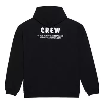 Свитер crew letter printing zipper female black Balenciaga, черный