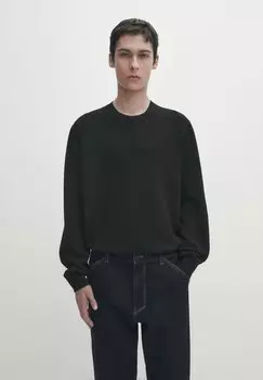 Свитер Crew Neck Massimo Dutti, черный