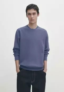 Свитер Crew Neck Massimo Dutti, синий