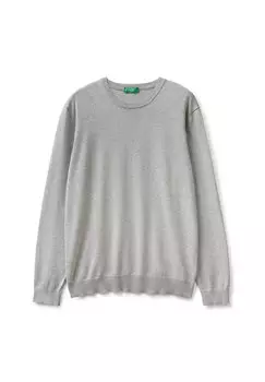 Свитер Crew Neck United Colors of Benetton, светлый меланжевый/серый