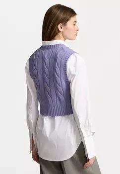 Свитер CROPPED CABLE WOOL-CASHMERE JUMPER Ralph Lauren, цвет Taylor Purple