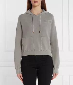 Свитер Cropped fit Elisabetta Franchi, серый