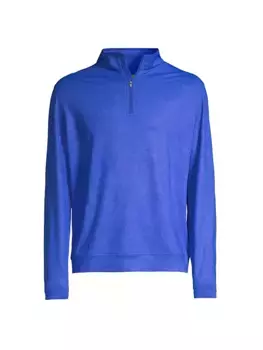 Свитер Crown Sport Perth с двойной переливающейся молнией и четвертью молнией Peter Millar, сапфир