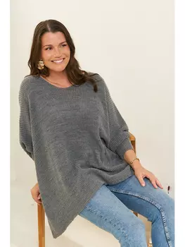 Свитер Curvy Lady, серый