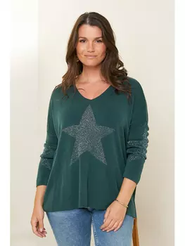 Свитер Curvy Lady, темно-зеленый