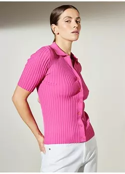 Свитер цвета фуксии с воротником поло, женский Brooks Brothers