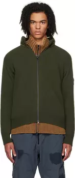 Свитер цвета хаки с двусторонней молнией Stone Island