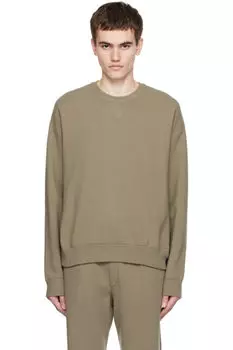 Свитер цвета хаки с круглым вырезом Solid Homme