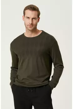 Свитер цвета хаки с ромбовидным узором Network, хаки