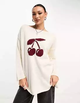 Свитер цвета слоновой кости с напуском ASOS