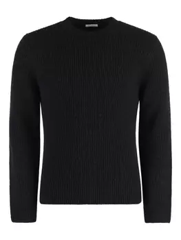 Свитер цвета верблюжьей шерсти с круглым вырезом Malo, черный