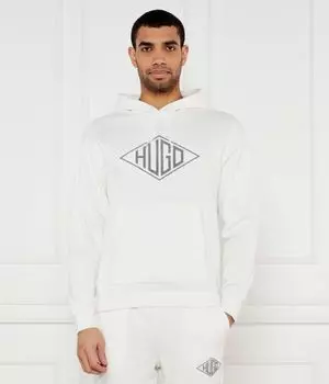 Свитер дакороло Loose fit Hugo, белый