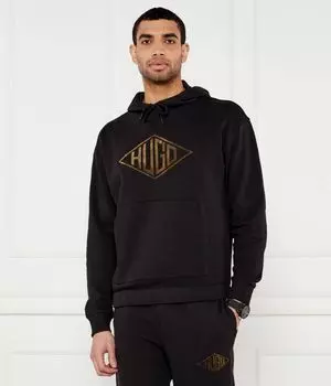 Свитер дакороло Loose fit Hugo, черный
