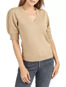 Свитер Daniel Rainn с объемными рукавами и V-образным вырезом, бежевый