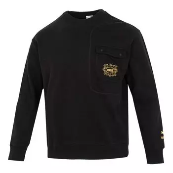 Свитер das cc graphic crew sweater 'black' Puma, синий