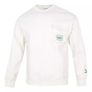 Свитер das cc graphic crew sweater 'white' Puma, белый