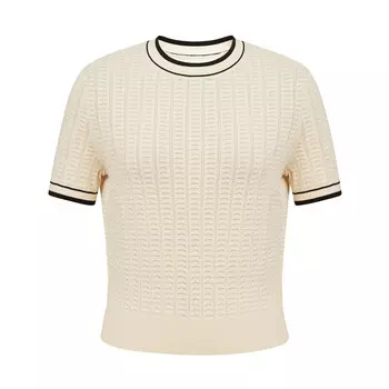 Свитер Deep Breath из шелка с короткими рукавами, синий