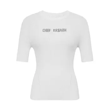 Свитер Deep Breath с цветными блоками и короткими рукавами, белый