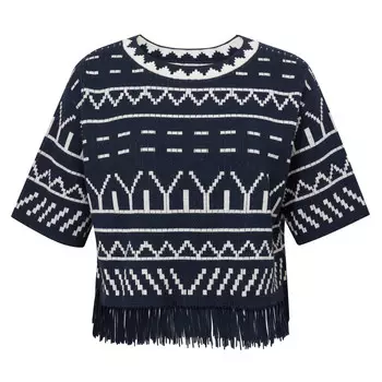 Свитер Deep Breath с кисточками, темно-синий