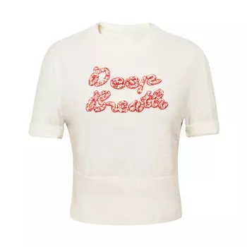 Свитер Deep Breath с короткими рукавами, белый / синий