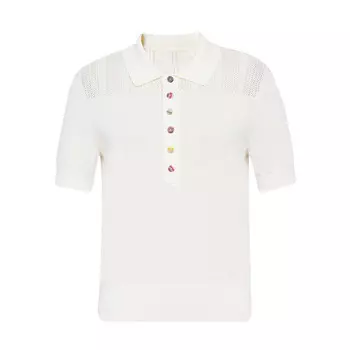 Свитер Deep Breath с пуговицами в стиле поло, белый