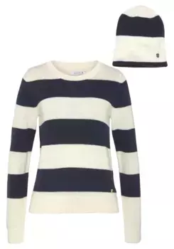 Свитер DELMAO с круглым вырезом и шляпа в тон — НОВЫЙ БРЕНД!, цвет морской волны