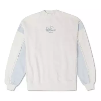 Свитер denim patchwork crew sweatshirt 'white' Converse, белый