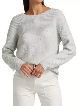 Свитер Design History вязаный с V-образным вырезом на спине, светло-серый