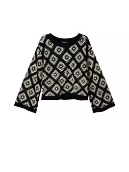 Свитер Desigual Crochet, ночной синий