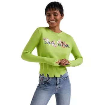 Свитер Desigual Julia, зеленый