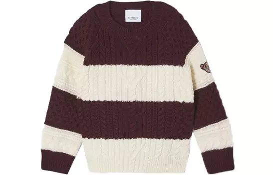 Свитер детский Burberry, белый / коричневый