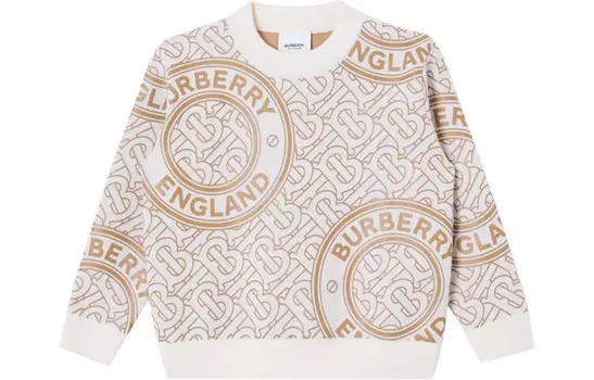 Свитер детский Burberry, белый / золотой