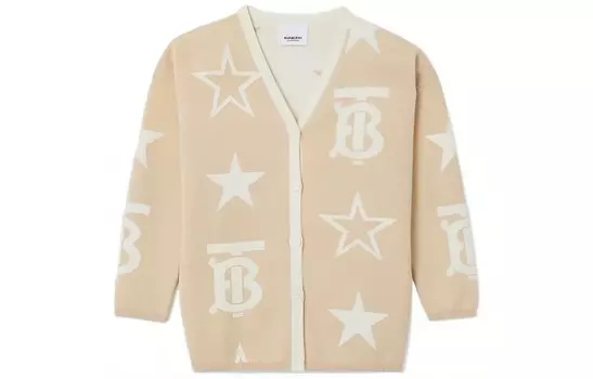 Свитер детский Burberry с узором, хаки